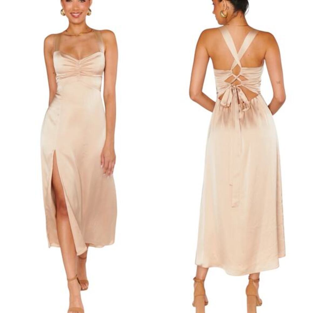 Show Me Your MuMu Beige Midi Dress